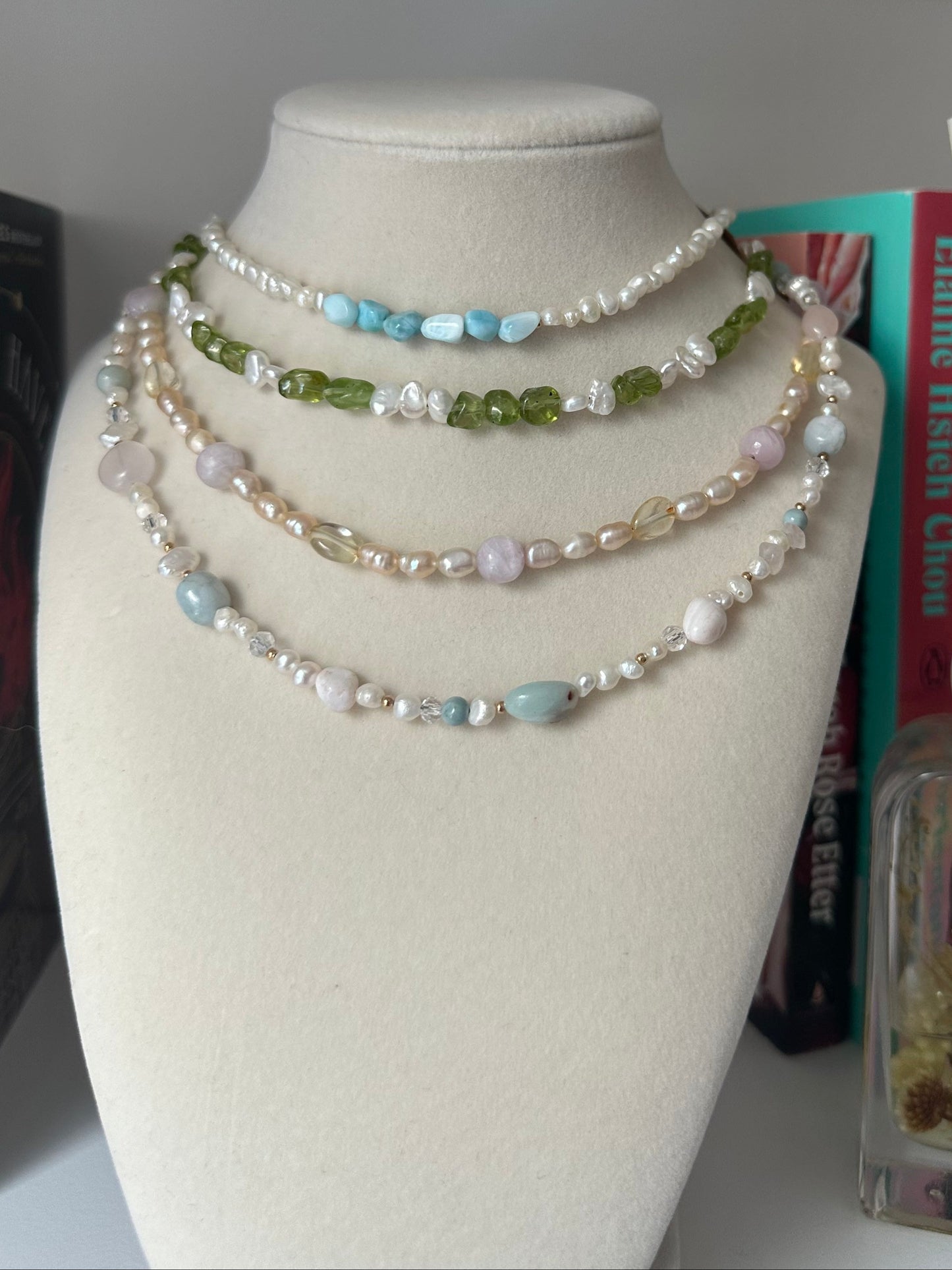 Pearl & Larimar Necklace