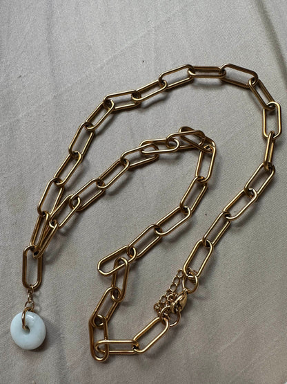 Jade Paperclip Necklace