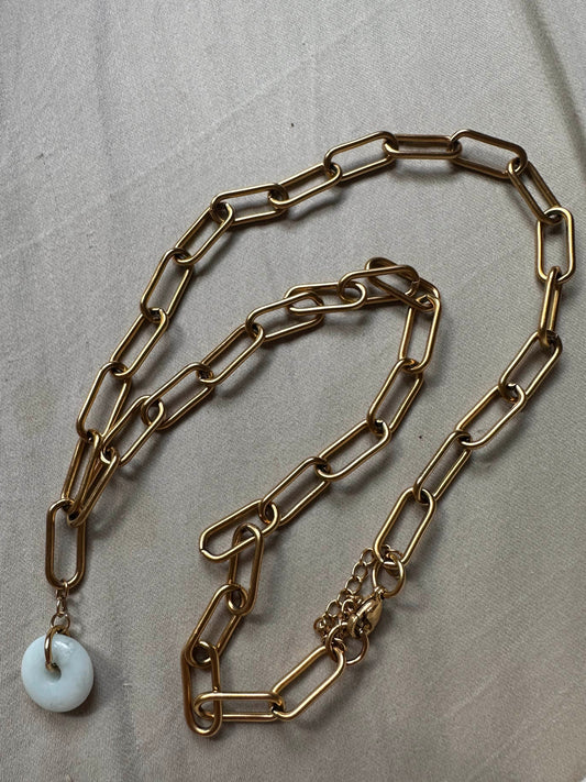 Jade Paperclip Necklace