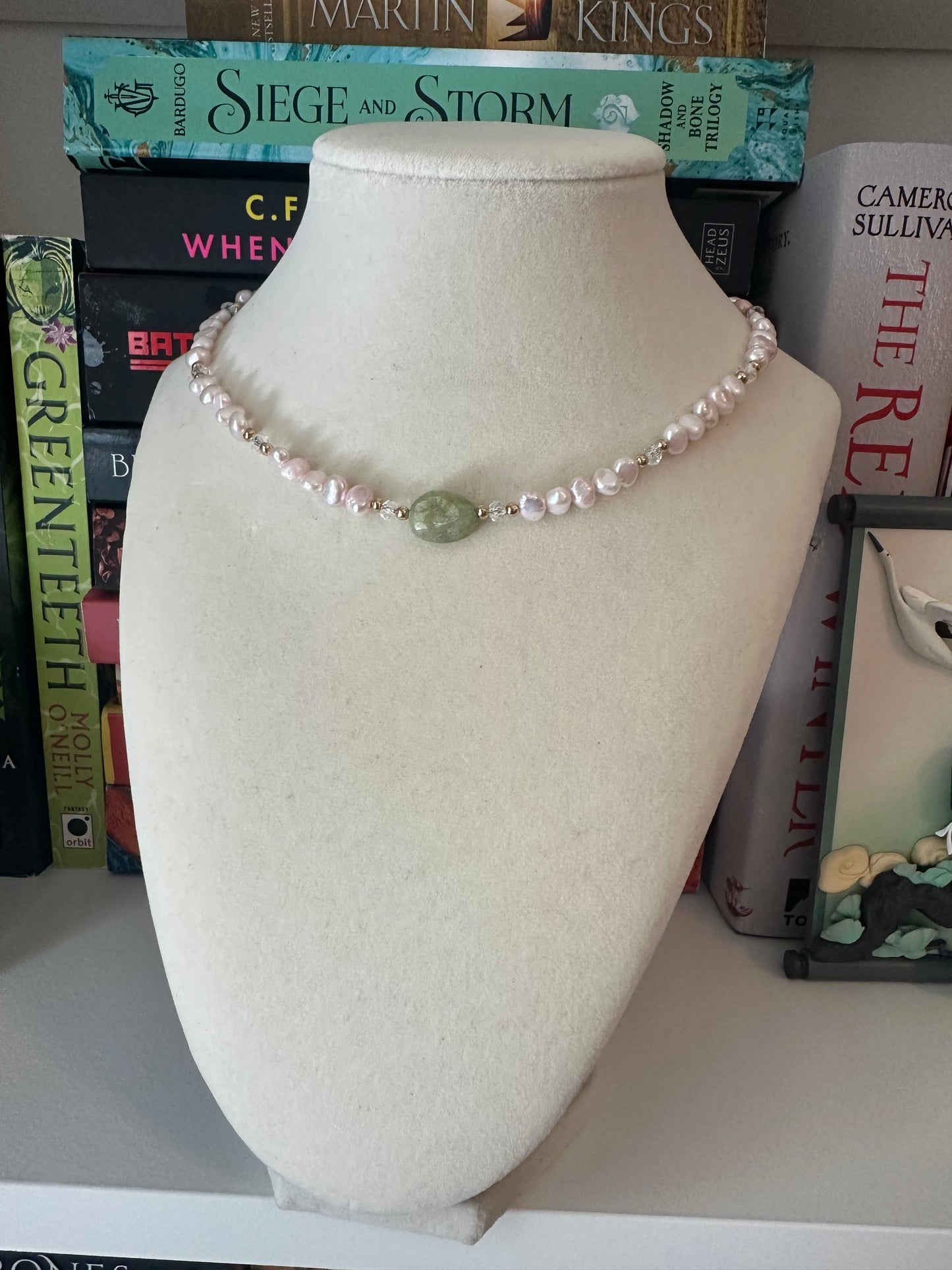 Pink Pearl & Aquamarine Necklace