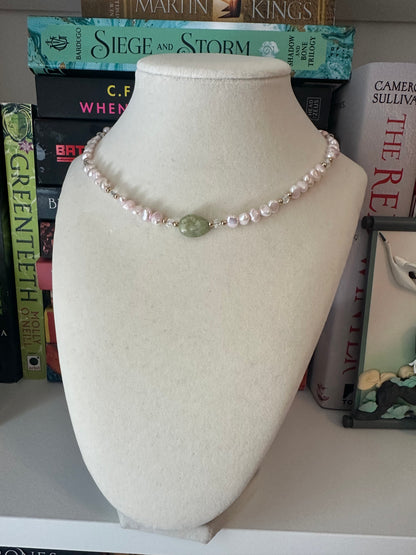 Pink Pearl & Aquamarine Necklace