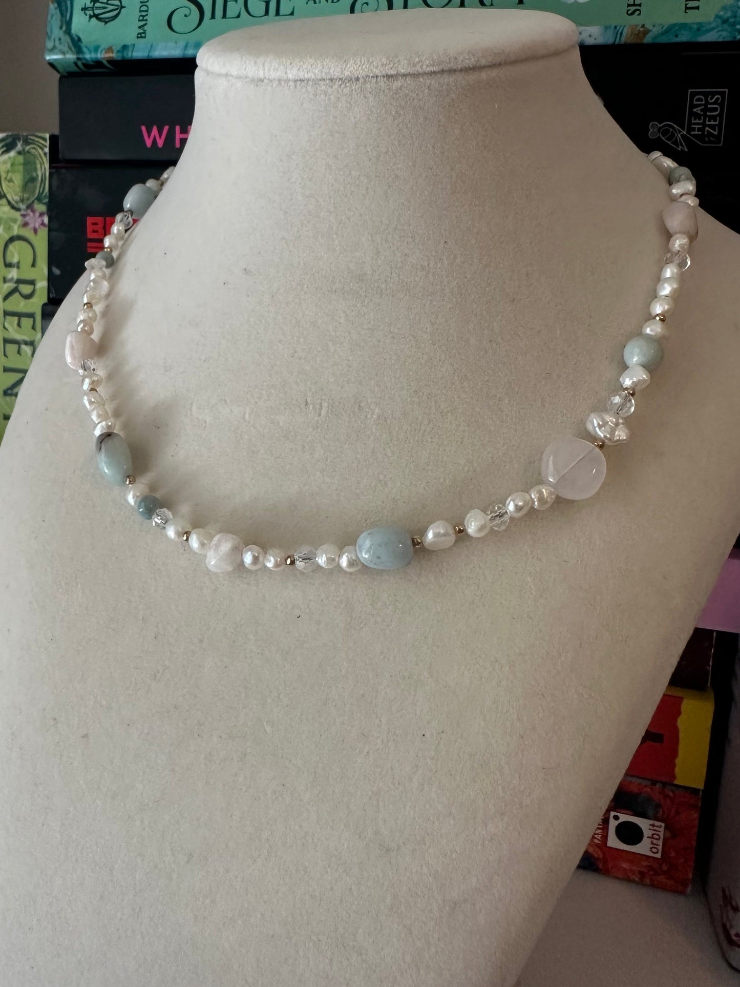 Multi-Stone Pearl Necklace