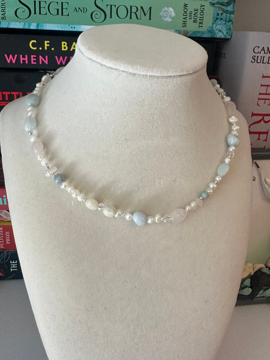 Multi-Stone Pearl Necklace
