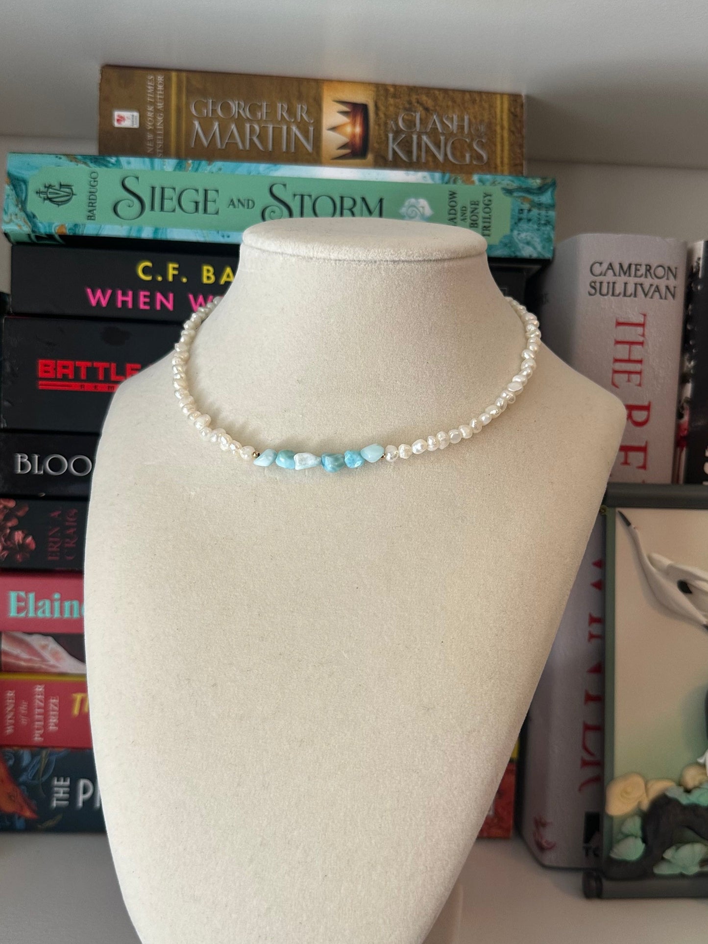 Pearl & Larimar Necklace